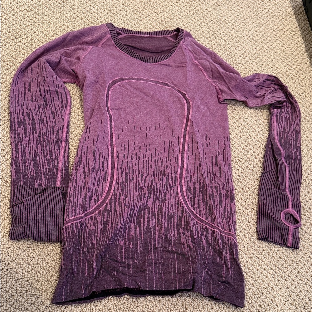 Lululemon Swiftly Purple and Pink Long Sleeve Top